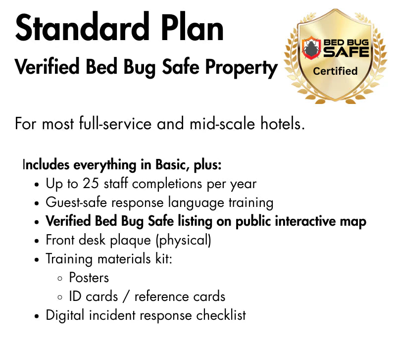 Bed Bug Safe™ Hotel Certification